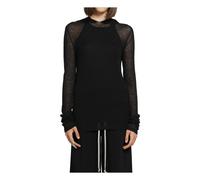 Rick Owens - Tower Hooded LS T - Femme - Pulls - Noir - Taille: 38 FR