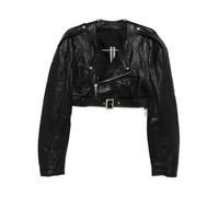 Rick Owens - Veste Micro Biker Ceinturée - Femme - Vestes - Noir - Taille: 38 FR