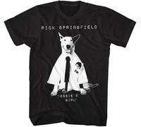 Rick Springfield Jessie's Girl Working Class Dog Adult Short Sleeve T Shirt Vintage Style Graphic Tees Manches Courtes(Small)