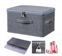 RICKMASK Boîte de rangement verrouillable en tissu avec serrure : boîte verrouillable avec couvercle - Boîte de rangement avec fermeture pour jouets, vêtements