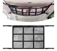 RICKMASK Filet de Rangement pour Toit 90cmx65cm, Universel à Bagages avec Quatre Poignées, pour Voiture et Longs Voyages