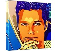 Ricky Martin Pop Art Impression sur toile Multicolore 30 x 30 x 2,5 cm