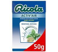 RICO. - Bonbons Menthol Frais pour Voies Respiratoires Libérées, Texture Intense et Active (Boîte 50g) - Lot de 4 - vendu par Lot