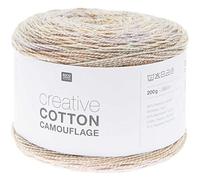 Pelote de coton Creative Cotton Camouflage - 200GR - Rico Design 004 Ecru - Sandy Beach - 004 Ecru - Sandy Beach 004 Ecru - Sandy Beach