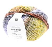 Rico Creative Melange Chunky Pelote de laine pour aiguilles 6-7 mm avec dégradé de couleur (066 orange-jaune, prix de base : 9,00€/100 g)