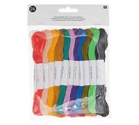 Rico Design 24 Fils à Broder en Coton - Couleurs Vives