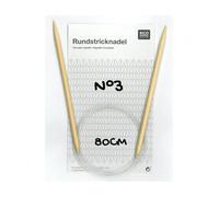 Rico Design - AIGUILLES CIRCULAIRES BAMBOU de 3 à 10mm X 80 cm - Rico Design - Ecru N°3