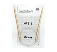 Rico Design - AIGUILLES CIRCULAIRES BAMBOU de 3 à 10mm X 80 cm - Rico Design - Ecru N°3.5