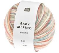 Rico Design Baby Merino Print laine pour bébé, 25g, 100m, aiguille 4.0, 100% laine vierge, pour pulls taille 74/80 lavable à 30°C en cycle délicat