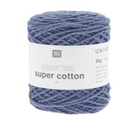 Rico Design Coton à Tricoter ou Crocheter Essentials Super Cotton DK Color : 11 Bleu