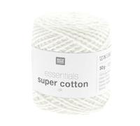 Rico Design Coton à Tricoter ou Crocheter Essentials Super Cotton DK Color : 01 Blanc