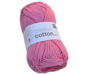 Rico design creative aran cotton couleur rose - 14 coton filé &crochet à tricoter