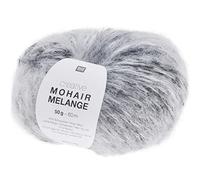 Rico Design Creative Mohair Melange Laine mohair dégradé de couleur 50 g 60 m Épaisseur des aiguilles 8 mm (08 gris)