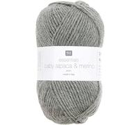 Rico Design Essentials Baby Alpaca & Merino Aran en laine d'alpaga pour bébé et laine mérinos (10 gris chiné)