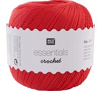 Rico Design Essentials Crochet, 100% Coton, Rouge