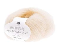 Rico Design Essentials Super Kid Mohair Loves Silk Fb. 042 Pelote de laine mohair et soie pour tricot et crochet Couleur crème 4,5 mm