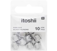 Rico Design Itoshii pack 10 perles ponii polygone couleur argent