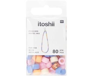 Rico Design Itoshii pack de 80 perles Ponii pastel mix