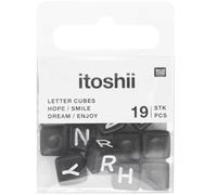 Rico Design Itoshii parck de 19 perles ponii noires hope smile dream enjoy