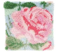 Rico Design – Kit de point noué Hooki Hooki – Coussin rose – Blanc