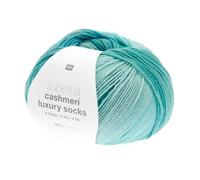 Rico Design Pelote de Laine à Chaussettes Superba Cashmeri Luxury Socks 4 Fils - 100g Douceur et Luxe pour Vos Pieds. Color : 30 Vert Aqua