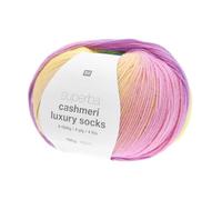 Rico Design Pelote de Laine à Chaussettes Superba Cashmeri Luxury Socks 4 Fils - 100g Douceur et Luxe pour Vos Pieds. Color : Multicolore (027 - Rainbow)