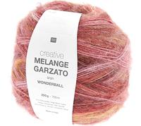 Rico Design Pelote de Laine Creative Melange Garzato Aran Wonderball - 200GR Jaune Mauve