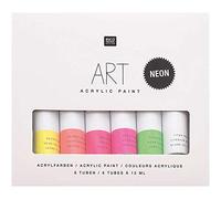 Rico Design Set Peinture Acrylique - Fluo - 6 x 12 ML