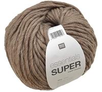Rico Design Super Chunky Yarn - Laine - 100g - Beige - Polyacrylique - Lavage à la main seulement - Taille d'aiguille à tricoter US 15, 19