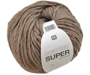 Rico Design Super Chunky Yarn - Laine - 100g - Beige - Polyacrylique - Lavage à la main seulement - Taille d'aiguille à tricoter US 15, 19