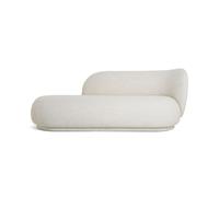 Ferm Living Chaise longue Divan Rico bouclé droite Blanc cassé