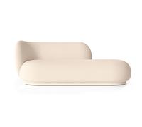 Ferm Living Chaise longue Divan Rico bouclé gauche Laine blanc cassé