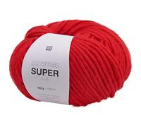 Rico Essentials Super Aran Pelote de laine épaisse pour aiguilles 5 - Pour tricot et crochet - 50 g - 100 m (06 rouge)