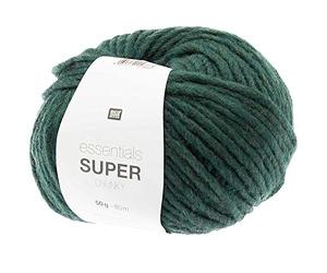Rico Essentials Super Chunky Pelote de laine épaisse 50 g ~ 80 m Couleur 15 algues Épaisseur de laine 7 mm