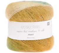 Rico Essentials Super Kid Mohair Loves Silk Print Couleur 14, fil mohair Soie dégradé de couleurs pour tricot et crochet, épaisseur des aiguilles 4,5 mm, 50 g env. 400 m
