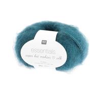 Rico Essentials Super Kid Mohair Loves Soie Fb. 016 - pétrole, Lacegarn en Super Kid Mohair et soie pour tricot et crochet, laine de dentelle de 4,5 mm