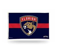 Rico Industries Drapeau de la NHL Florida Panthers - Bleu marine avec rayures rouges - 7,6 x 12,7 cm - Bannière simple face avec œillets