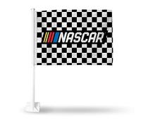 Rico Industries Drapeau double face avec logo NASCAR pour voiture - 40,6 x 48,3 cm - Mât solide qui s'accroche sur voiture/camion/automobile