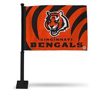 Rico Industries Drapeau du Bengals - Mât noir - Couleur de l'équipe - 40,6 x 40,5 cm