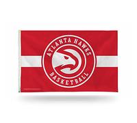 Rico Industries Drapeau NBA Atlanta Hawks rayé 91 x 152 cm - Une face - Intérieur ou extérieur - Décoration d'intérieur
