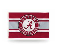 Rico Industries Drapeau NCAA Alabama Crimson Tide rayé 91 x 152 cm - Une face - Pour intérieur ou extérieur - Décoration d'intérieur