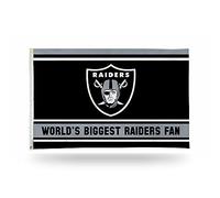 Rico Industries Drapeau NFL Las Vegas Raiders 91,4 x 152,4 cm en polyester avec œillets - Résiste à la décoloration pour l'intérieur ou l'extérieur
