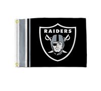 Rico Industries Drapeau utilitaire NFL Football Las Vegas Raiders Rayures - Double Côté - Idéal pour Boat/Golf Cart/Home ect., 12" x 17"