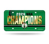 Rico Industries Étiquette de Voiture en métal NBA Basketball Boston Celtics 2024 NBA Champions 15,2 x 30,5 cm - Idéal pour Camion/Voiture/SUV