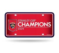 Rico Industries Étiquette de Voiture en métal NHL Hockey Panthers de la Floride 2024 Stanley Cup Champions 15,2 x 30,5 cm - Idéal pour Camion/Voiture/SUV