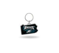 Rico Industries Fan Shop NFL Rico Eagles Porte-clés en forme d'état de Pennsylvanie Couleur de l'équipe 5,1 x 7,6 cm