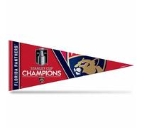 Rico Industries Fanion mural en feutre des Panthers de la Floride de la LNH 2024 de la Coupe Stanley 30,5 x 76,2 cm - Idéal pour la maison/la chambre à coucher/la décoration de grotte d'homme