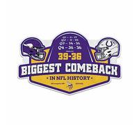 Rico Industries Fanion NFL Minnesota Vikings Biggest Comeback Ever en forme de fanions - Décoration d'intérieur et de salon - Feutre doux à accrocher