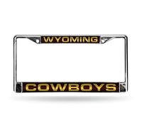 Rico Industries Générique NCAA Laser Cadre Plaque Chrome, Wyoming Cowboys