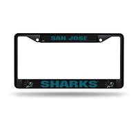 Rico Industries Générique NHL Los Angeles Kings Couronne Cadre chromé (Noir), FBC9101, San Jose Sharks, 12x6